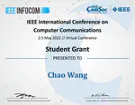 Student Grant of IEEE INFOCOM 2022